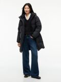 Black Water Repellent Down Hooded Coat  Women