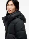 Black Water Repellent Down Hooded Coat  Women