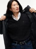 Black Water Repellent Down Hooded Coat  Women