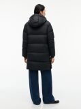 Black Water Repellent Down Hooded Coat  Women