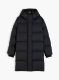 Black Water Repellent Down Hooded Coat  Women