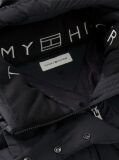 Black Water Repellent Down Hooded Coat  Women