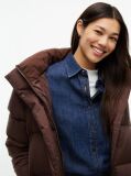 Brown Water Repellent Down Hooded Coat  Women