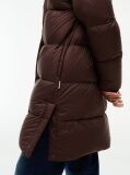 Brown Water Repellent Down Hooded Coat  Women