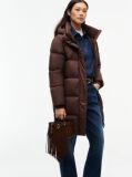 Brown Water Repellent Down Hooded Coat  Women