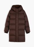 Brown Water Repellent Down Hooded Coat  Women