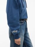 Μπλε Oversized Hoody Με Φερμουάρ Και Λογότυπο  Γυναίκες