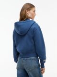 Μπλε Oversized Hoody Με Φερμουάρ Και Λογότυπο  Γυναίκες