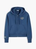 Μπλε Oversized Hoody Με Φερμουάρ Και Λογότυπο  Γυναίκες