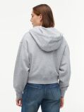 Γκρι Oversized Hoody Με Φερμουάρ Και Λογότυπο  Γυναίκες