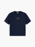 Μπλε T-Shirt Με Κλασική Λαιμόκοψη Και Κεντητό Λογότυπο  Γυναίκες