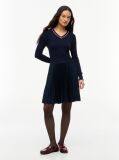 Blue Crepe Mixed Texture Mini Dress  Women