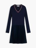 Blue Crepe Mixed Texture Mini Dress  Women