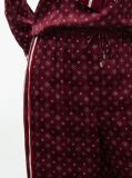 Κόκκινο Άνετο Παντελόνι Jacquard Με Σχέδιο Σε Ίσια Γραμμή  Γυναίκες