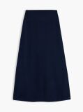 Blue Pure Wool Jersey Straight Midi Skirt  Women