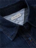 Blue Relaxed Fit Logo Embroidery Denim Shirt  Women