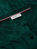 Green Pure Wool Cable Knit Slim Cardigan  Women