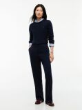 Μπλε Slim Παντελόνι Με Χρυσά Κουμπιά Σε Bootcut Γραμμή  Γυναίκες