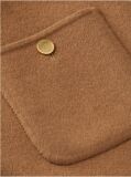 Brown Gold-Tone Button Wool Blend Mini Skirt  Women