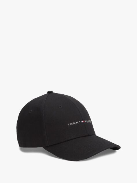 Black Logo Embroidery Twill Six-Panel Baseball Cap  Men