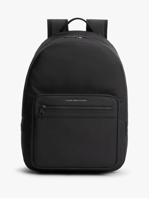 Black Metal Logo Dome Backpack  Men