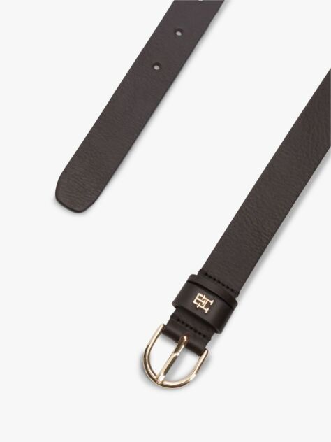 Καφέ Essential TH Monogram Δερμάτινη Ζώνη  Γυναίκες