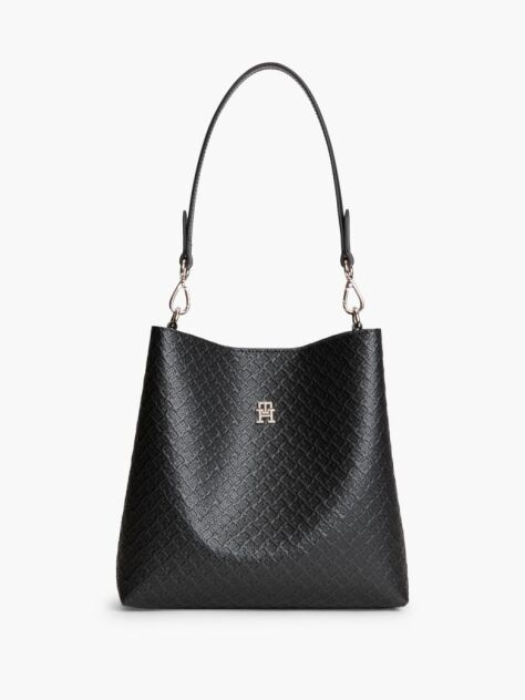 Μαύρο Hilfiger Icon Τσάντα Ώμου Με Ανάγλυφο Σχέδιο  Γυναίκες
