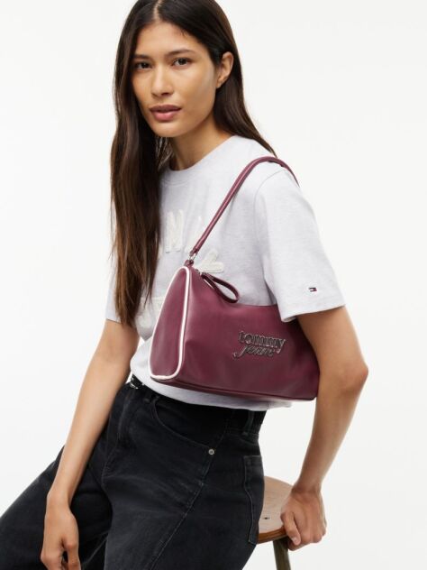 Red Metal Logo Shoulder Bag  Women