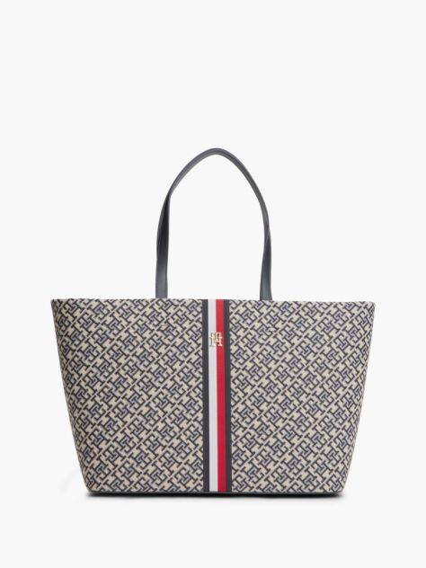 Blue Essential Jacquard Global Stripe Tote Bag  Women
