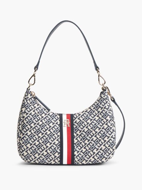 Blue Essential Jacquard Global Stripe Shoulder Bag  Women