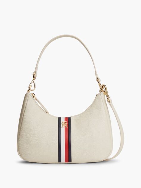 Beige Essential Corporate Global Stripe Shoulder Bag  Women