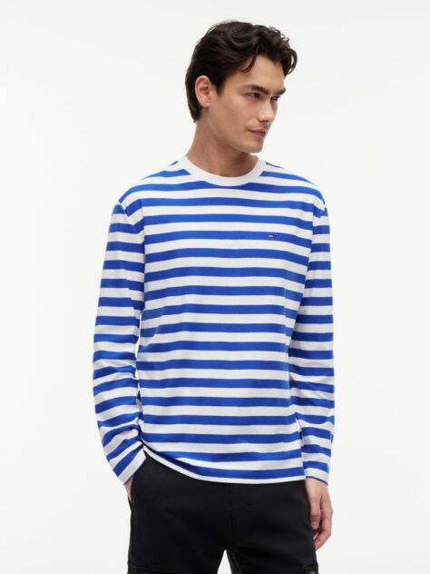 Multi T-Shirt Μακρυμάνικο Με Ρίγες Και Σημαία  Άνδρες