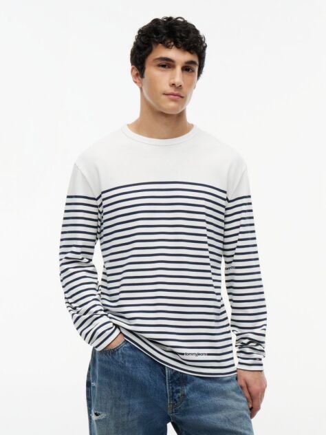 Multi T-Shirt Μακρυμάνικο Με Ρίγες Και Λογότυπο  Άνδρες