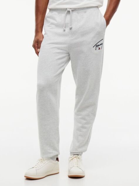 Grey Signature Logo Terry Cuffed Joggers  Men