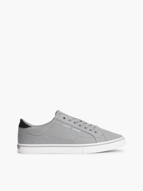 Γκρι Sneakers Από Canvas Με Ανάγλυφη Λεπτομέρεια  Άνδρες