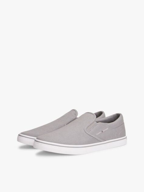 Γκρι Slip-On Sneakers Από Canvas  Άνδρες