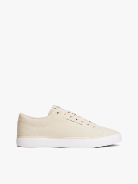 Μπεζ Sneakers Από Καμβά Με Λογότυπο  Άνδρες