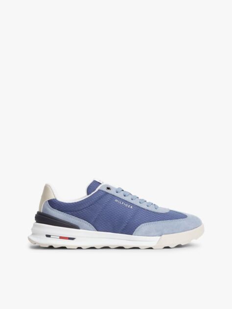 Μπλε Ρετρό Sneakers Με Μίξη Υφών Και Chunky Σόλα  Άνδρες
