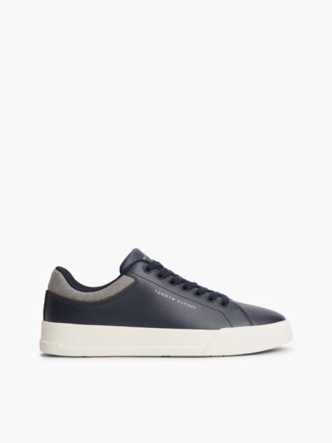 Μπλε Δερμάτινα Sneakers Με Μίξη Υφών  Άνδρες