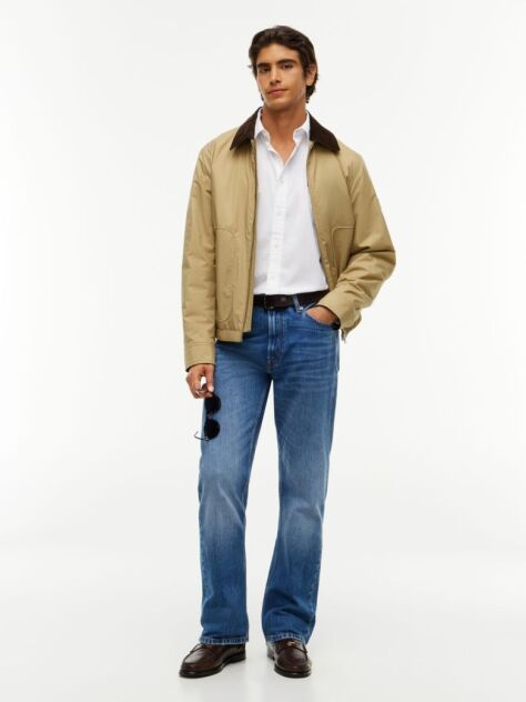 White Flex Poplin Slim Shirt  Men