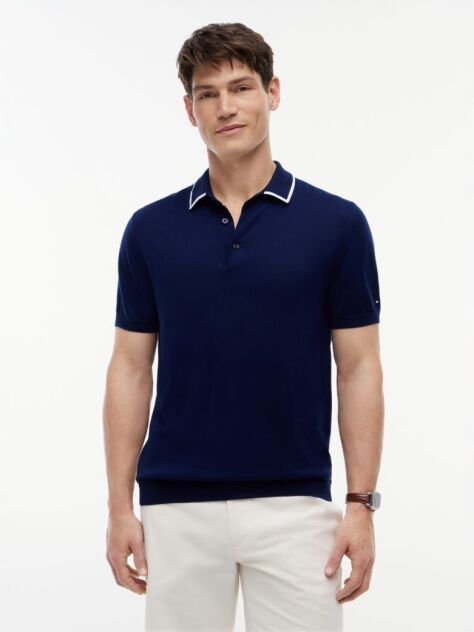 Μπλε Smart Casual Μπλούζα Πόλο Σε Κανονική Γραμμή  Άνδρες