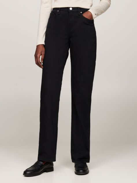 Black Black Mid Rise Straight Jeans  Women