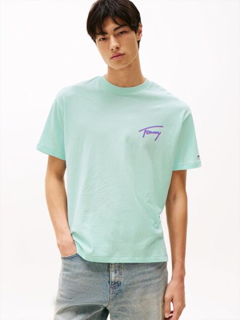 Green Back Logo Graphic Relaxed T-Shirt  Men