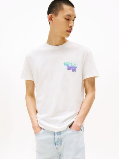 Άσπρο T-shirt Με Λογότυπα Στο Πίσω Μέρος  Άνδρες