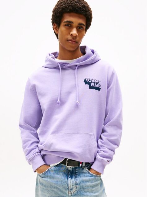 Μωβ Hoody Με Φινίρισμα Και Λογότυπο Στο Πίσω Μέρος  Άνδρες