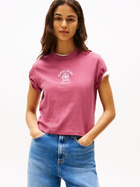 Μωβ Varsity T-Shirt Σε Κανονική Γραμμή  Γυναίκες