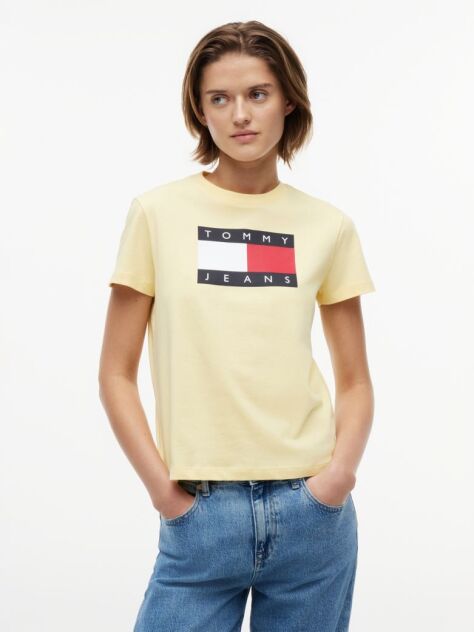 Κίτρινο T-Shirt Με Tonal Σημαιάκι  Γυναίκες