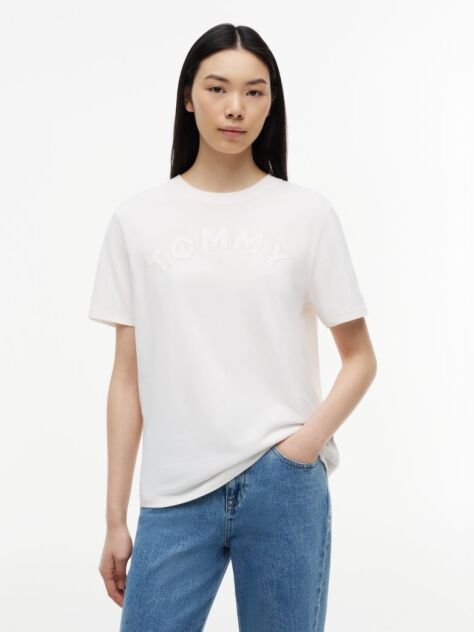 White Relaxed Washed Jersey T-Shirt  Women