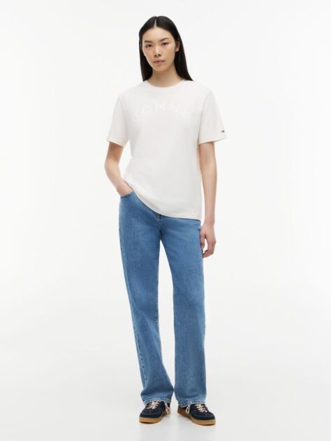White Relaxed Washed Jersey T-Shirt  Women