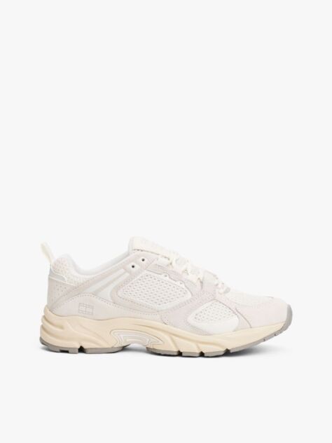 White Archive Suede Mesh Trainers  Women